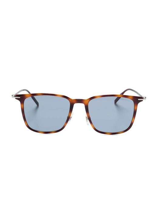 Montblanc Blue Tortoiseshell-Effect Sunglasses for men