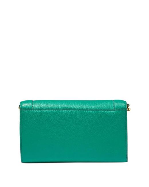 Lancel Green Chain-Strap Leather Wallet