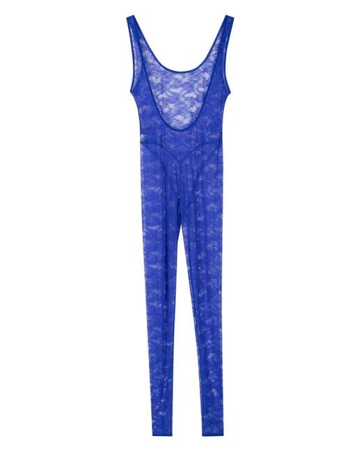 Maison Close Blue Flashback Néon Open-Back Catsuit