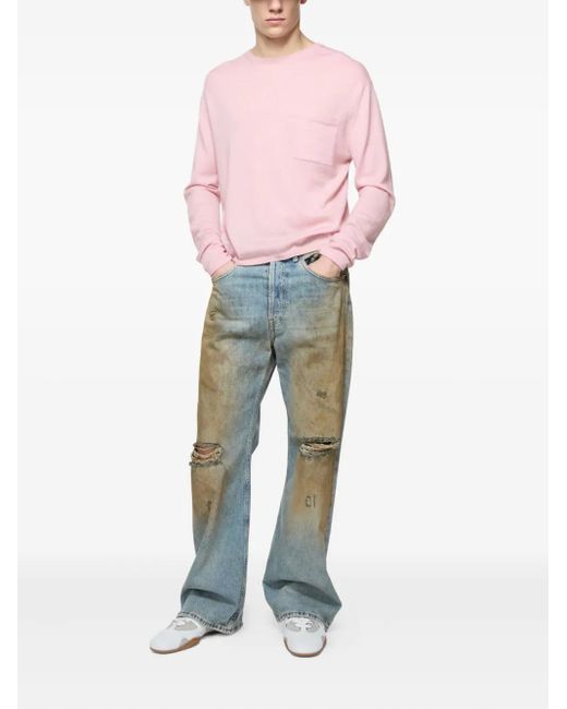 Acne Pink Cotton Sweater for men
