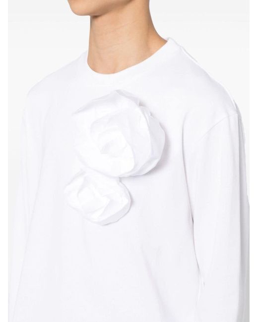 Simone Rocha T-Shirt mit Rosenapplikation in White für Herren