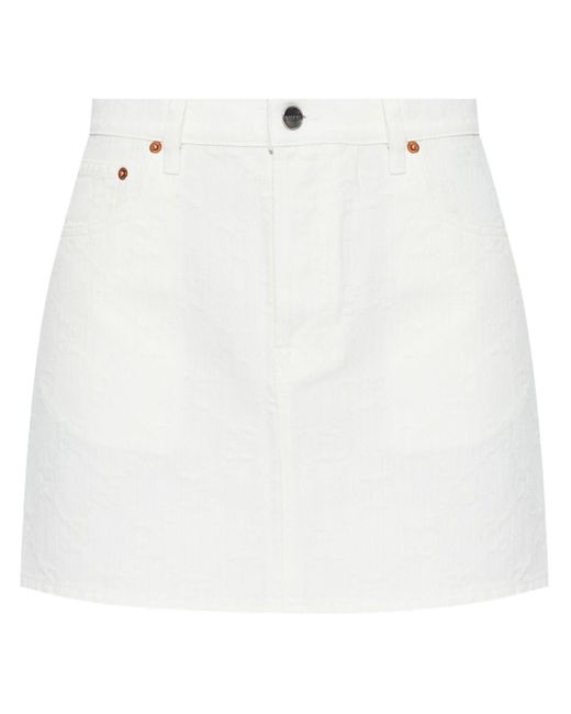 Gucci White Gg Jacquard Mini Skirt