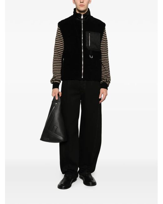 Fendi Black Zip-Up Chest-Pocket Gilet for men
