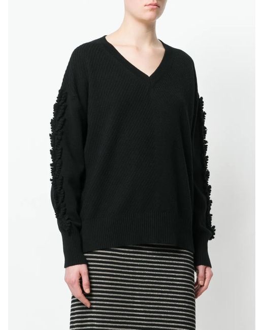 Barrie Black Troisieme Dimension Cashmere V-Neck Pullover
