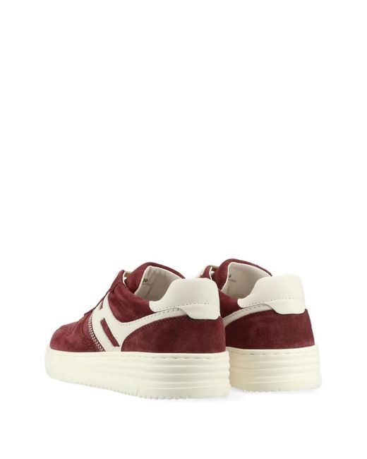 Hogan Brown Side-Stripe Lace-Up Sneakers