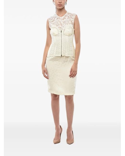 Stella McCartney Natural Ellen Lace-Overlay Corset Dress