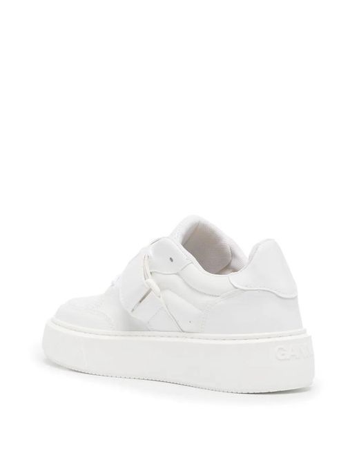 Ganni White Logo-Patch Low-Top Sneakers