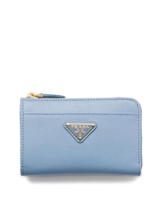 Prada Blue Saffiano Keychain for men