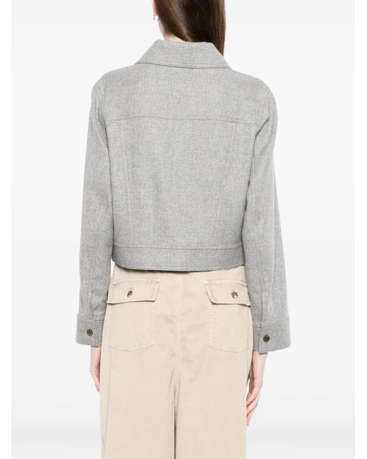 N.Peal Cashmere Gray Cashmere Cropped Jacket