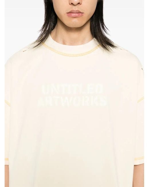 メンズ UNTITLED ARTWORKS ロゴ Tシャツ Natural