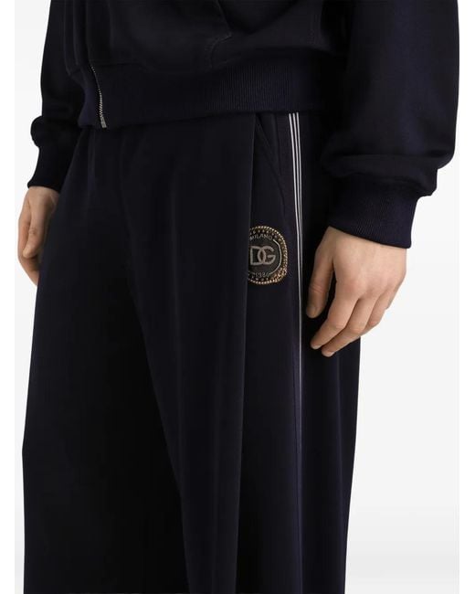 Dolce & Gabbana Blue Jersey Jogging Trousers for men