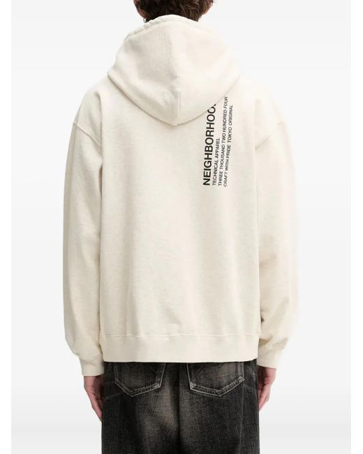 Felpa Con Cappuccio E Zip di Neighborhood in Natural da Uomo