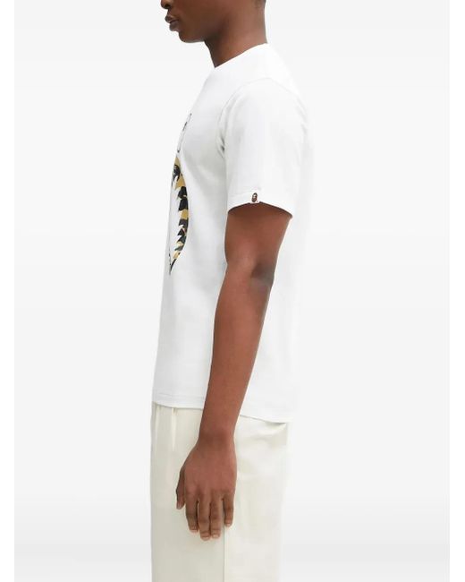 A Bathing Ape White 1St Camo Separate Shark T-Shirt for men