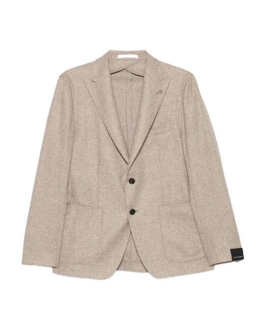 Blazer con bolsillo de parche Tagliatore de hombre de color Natural