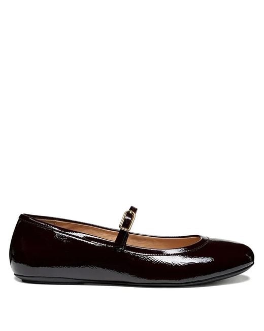 Geox Black Palmaria Buckle Strap Ballet Flats