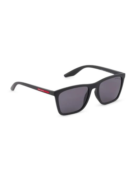 Prada Gray Linea Rossa Square-Frame Sunglasses for men