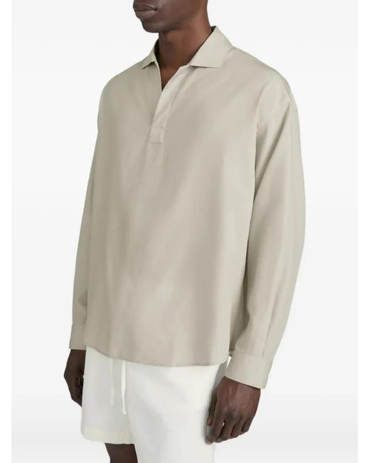 FRAME White Long-Sleeve Polo Shirt for men