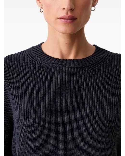 Marc O' Polo Black Ribbed-Knit Crew-Neck Sweater