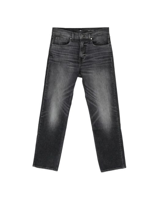 7 For All Mankind Gray Faded-Effect Jeans for men