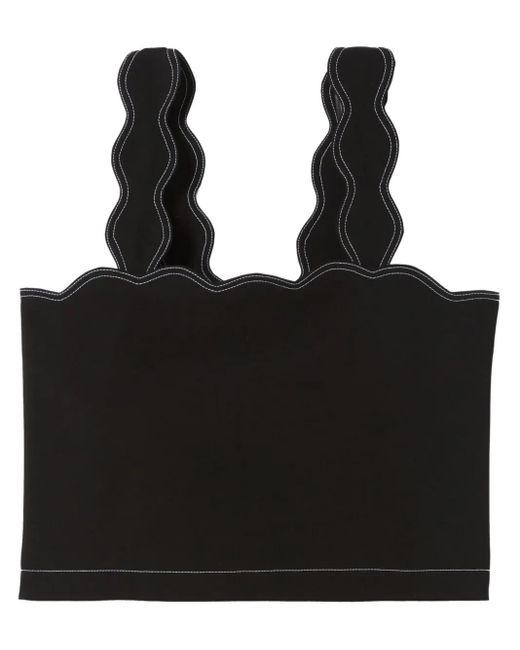 Claudie Pierlot スカラップエッジ タンクトップ Black