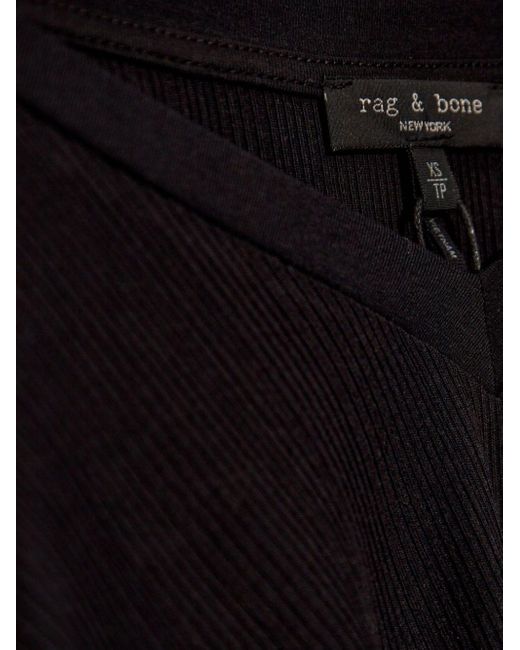 Rag & Bone Black T-Shirt mit V-Ausschnitt