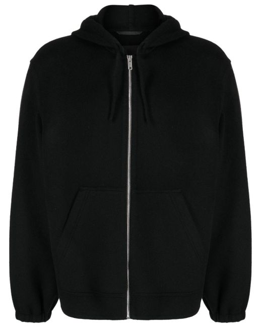 Givenchy Black Zip-front Wool-blend Hoodie for men