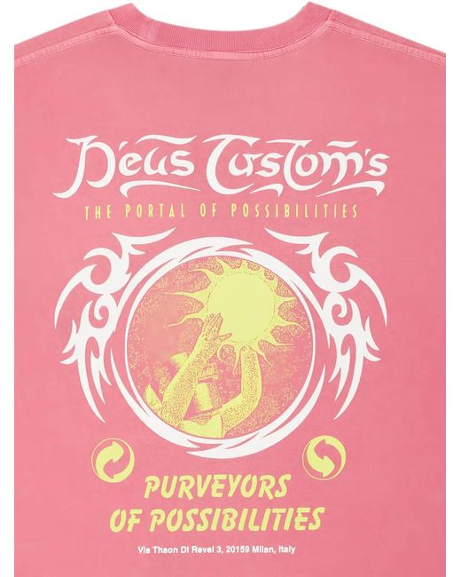 Deus Ex Machina Pink Out Of Reach Graphic-Print T-Shirt for men