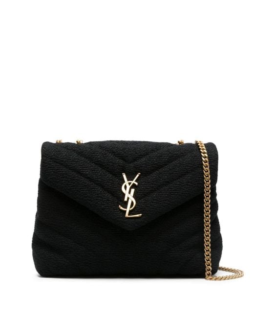 Saint Laurent Black Small Loulou Quilted Crossbody Bag