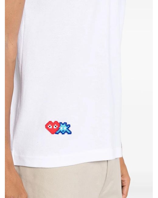 COMME DES GARÇONS PLAY White X The Artist Invader Pixelated-Appliqué Polo Shirt for men