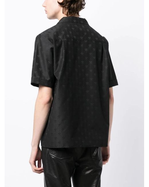 GmbH Black All-Over Logo Print Shirt for men