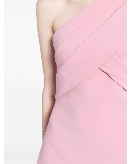 Elie Saab Pink One-Shoulder-Minikleid aus Krepp