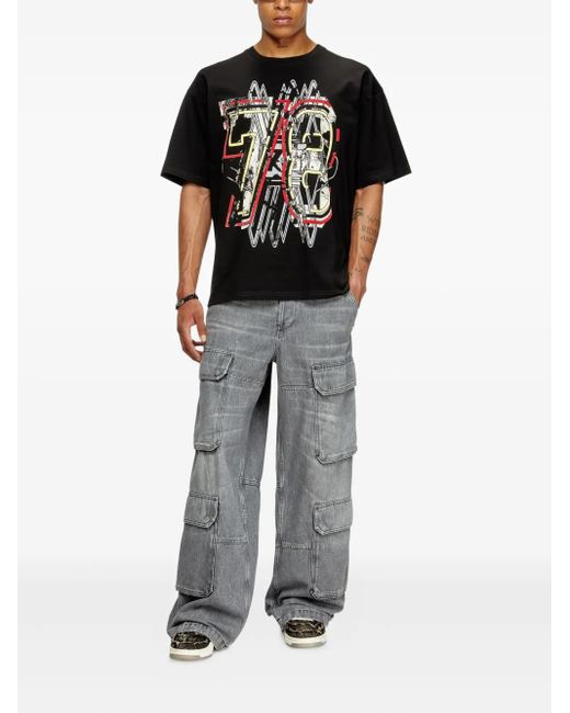 DIESEL Black T-Boxt-T8 Graphic-Print T-Shirt for men