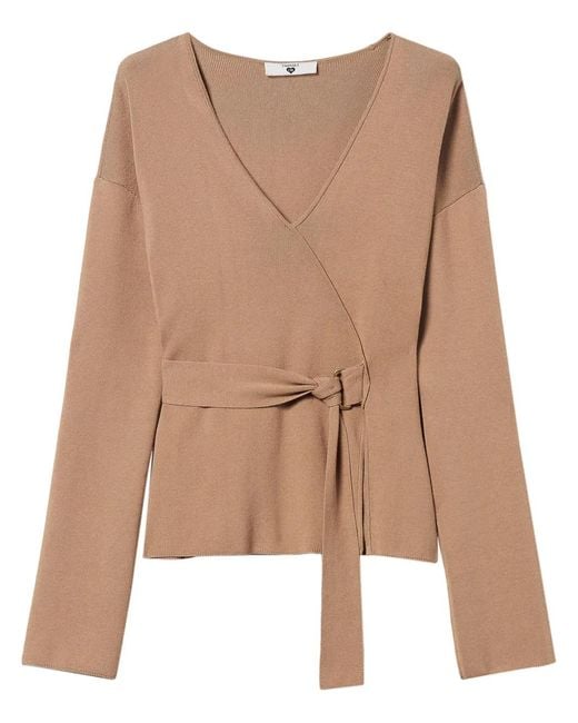Twinset Brown Wrap Blouse