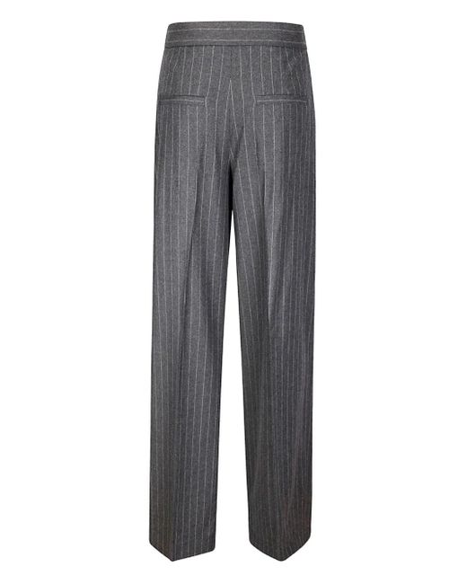 Sportmax Gray Pinstripe Pleated Trousers