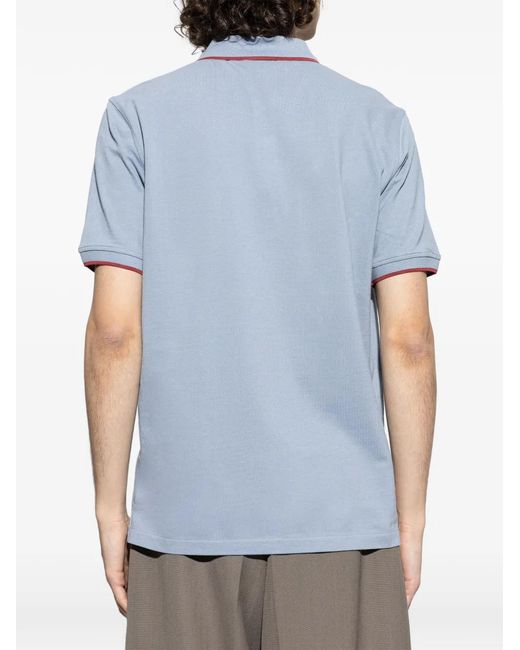 Paul Smith Blue Zebra-Patch Polo Shirt for men