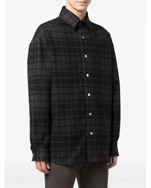 メンズ Iceberg チェック シャツ Black