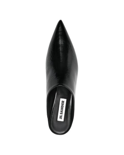 Jil Sander Black Pointed Mules