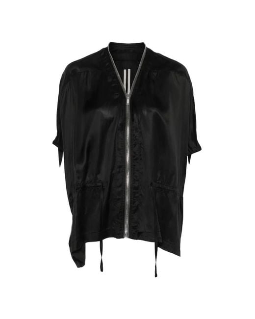 Rick Owens Black Zip-Up Cape