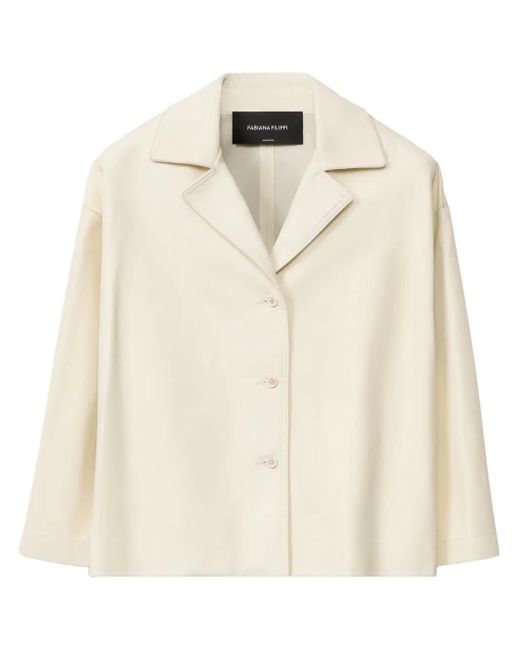 Fabiana Filippi Natural Cropped Leather Jacket