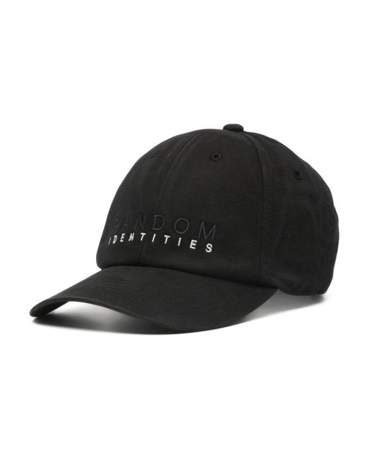 Random Identities Black Embroidered-logo Cotton Hat for men