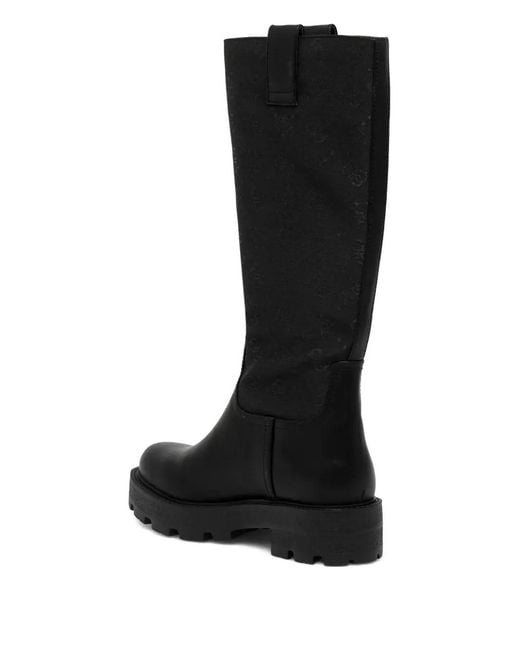 Guess Black Yannis 4G Logo-Pattern Boots