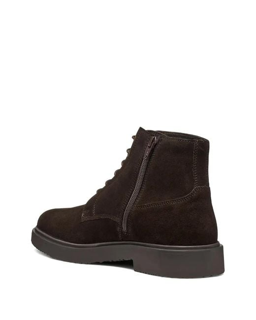 Geox Brown Lace-Up Suede Boots for men