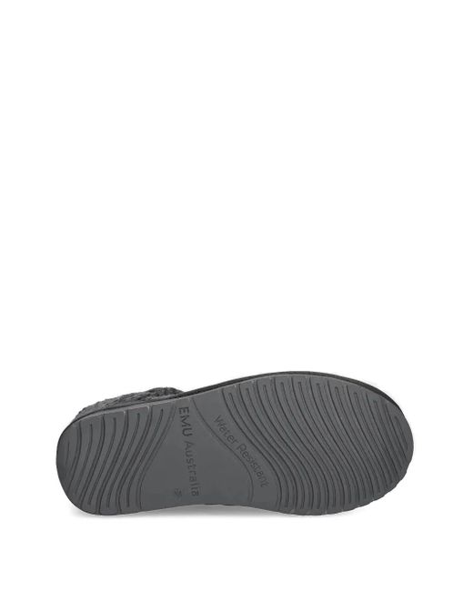 EMU Black Cable-Knit Lined Boots