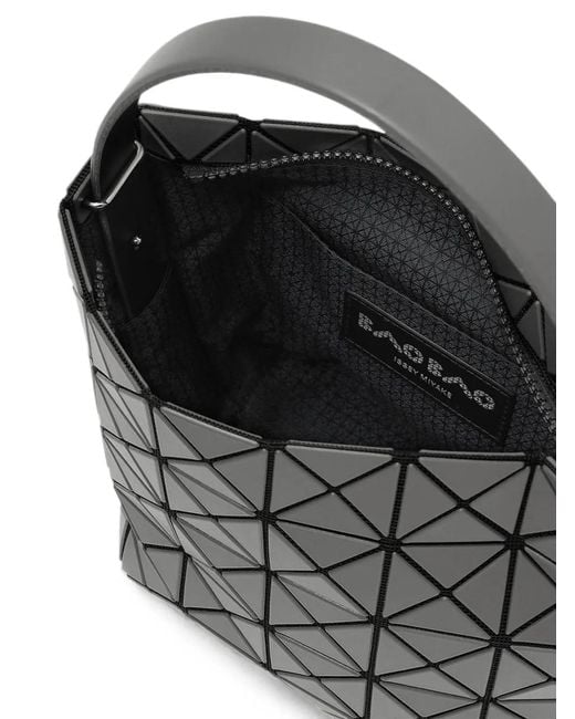 Issey Miyake Gray Geometric-Panelled Shoulder Bag