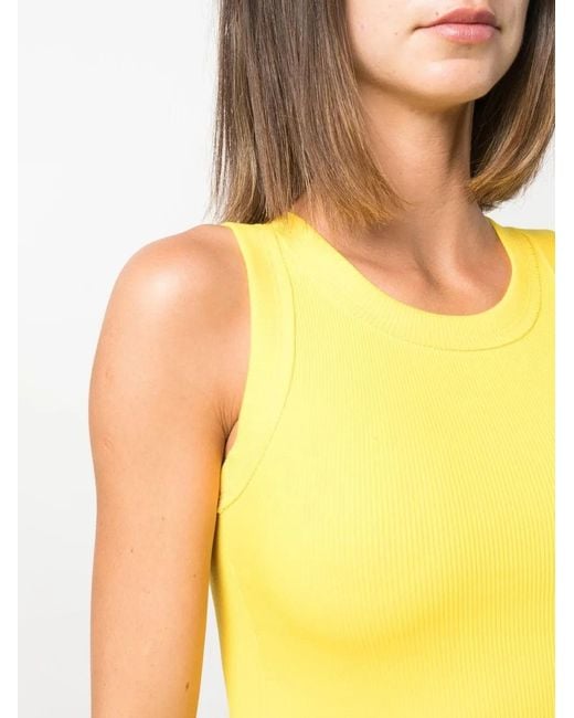 Styland Yellow Organic-Cotton Vest-Top