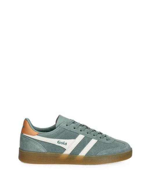 Gola Green Viper Suede-Panelled Sneakers