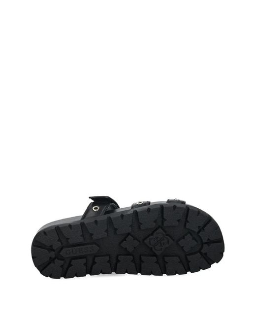 Guess Black Eyelet-Detail Sandals