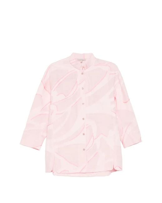 Shiatzy Chen Pink Jacquard Stand-Collar Jacket