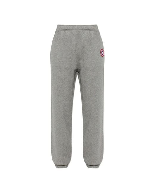 Canada Goose Gray Wander Logo-Patch Track Pants