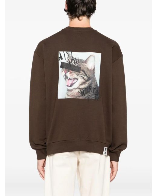 Izzue Brown Logo-Embroidered Sweatshirt for men